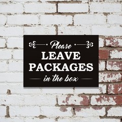 Please Leave Packages in the Box Sign Home Office Front Door 3.55×5.15 in