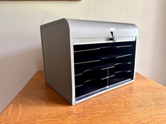 Vintage Brumberger Roll-Top Metal File Cabinet ~ Metal Roll Top Dark Room Photo