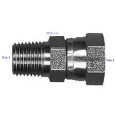 1/4″ Male NPT x 1/4″ Female NPSM Pipe Swivel Straight Adapter Steel 1404-04-04