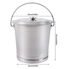 Stainless Steel Milk Pail Bucket with Lid Handle 8.5 Qt Milk Pail Stainless