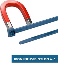 Metal Detectable Blue Zip Ties 100 Pcs 8 Inch, 50 Lbs Tensile Strength, Iron …
