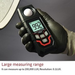Portable LCD Luxmeter 0 to 200000 Lux Adjustable Unit Light Measurement