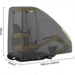 210D Oxford Fabric Mini Excavator Cover Waterproof For E20 (Black)