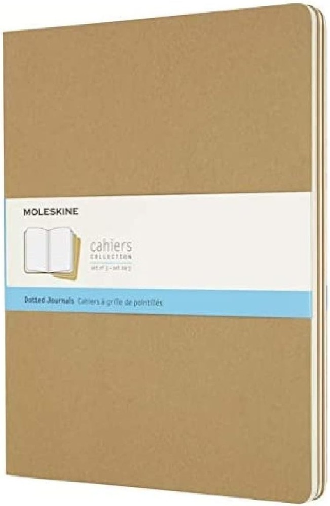 3 Moleskine Cahier Journal Soft Cover XXL 8.5″ x 11″ Dotted Kraft Brown Set of 3