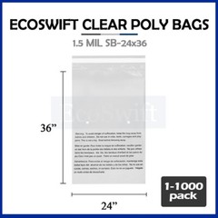 1-1000 24X36 EcoSwift LARGE JUMBO Self Seal Suffocation Warning Clear Poly Bags