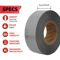 SOLAS Grade Marine Reflective Tape Silvery White Waterproof Glass Bead
