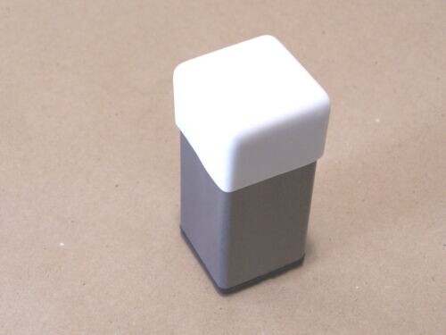 WHITE VINYL Square Cap covers the end of a 2″ Square Tube