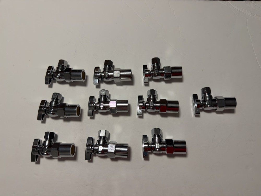 Pack of 10PCS 1/4 Turn Angle Stop Valve Compression 3/8″ OD x 1/2″ CPVC
