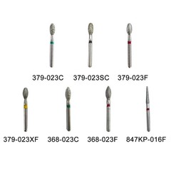 7Type Dental Burs Diamond Round End Taper Football Long Ball High Speed 379 368