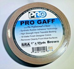 Pro Tapes Pro Gaffer Tape Brown 1″ x 55 yds.