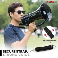 5 Core Megaphone 50W Bluetooth Rechargeable Portable Bullhorn 1100 Yards w LED