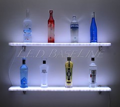 24″ Floating Wall Shelf Display with Color Changing L.E.D. Lights