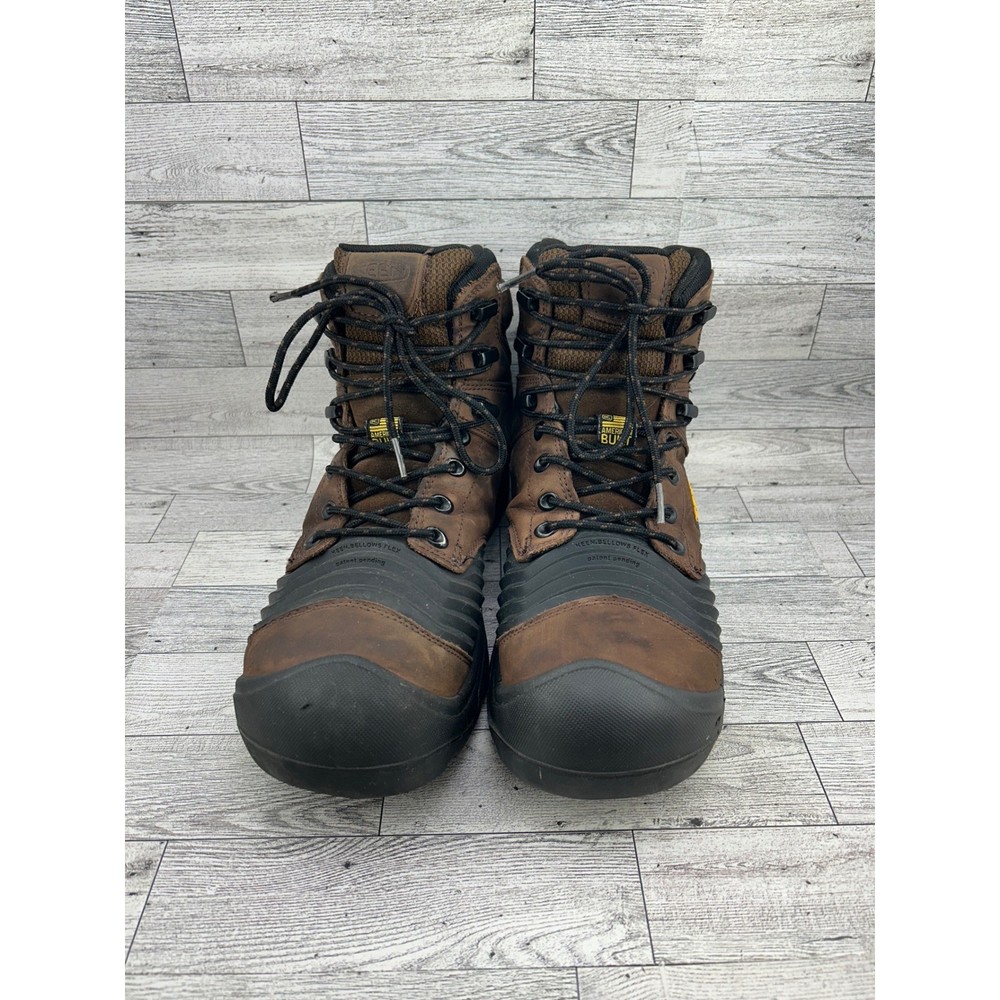 KEEN Utility Troy 6 Waterproof Carbon Toe Work Boots Men Sz 11D Brown 1023396D