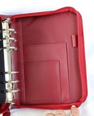 Franklin Covey Classic Red Soft Leather Zip Around Ring Binder Planner 8.5″ NEW