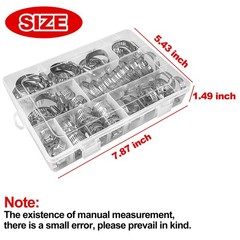 101/130pcs Adjustable Hose Clamps Worm Gear Stainless Steel Clamp Assortment set