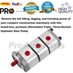 3-Section Hydraulic Pump PGP510888G3LP For AGT Skid Steer Loaders Gear Pump