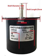 US stock Synchronous Motor 60KTYZ AC 110V 60Hz 15 rpm/m CW/CCW 14W Gear Motor
