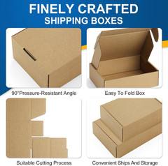 Famagic Small Shipping Boxes – 25 Pack 9X6X2 Inches Brown Corrugated Cardboard M