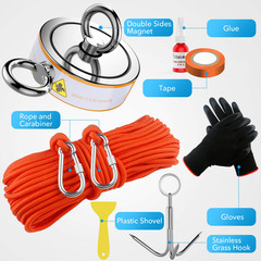 2600LBS Double Side Magnet Fishing Kit with Case, Magnet for Fishing & Treasure