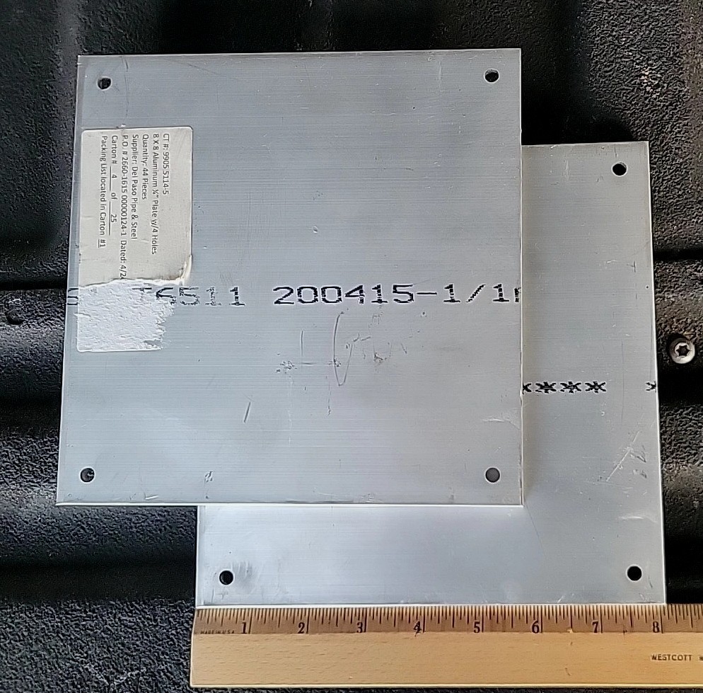 (2) pcs 1/4″ 8″x 8″ ALUMINUM Flat Bar 8″ T6511 NeW drilled Extruded Mill Stock
