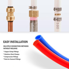 ZELCAN 2x300ft 1/2″ PEX-B Tubing Red+Blue Non-Barrier for Water Line