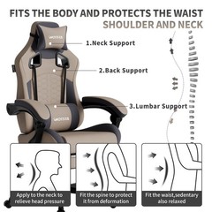 Gaming Chair with Massage,Ergonomic PC Computer Chair with Footrest Comfortable