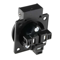 15A 125v Panel Socket IP20 ABL Sursum UL12500 50mm Plastic Mains 2P+E Electrical