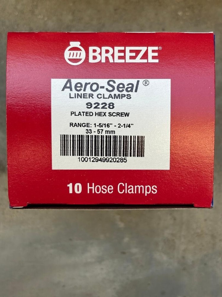 Breeze 9228 AeroSeal Liner Clamp w/ SS Screw Dia 1-5/16in – 2-1/4in (33 – 57mm