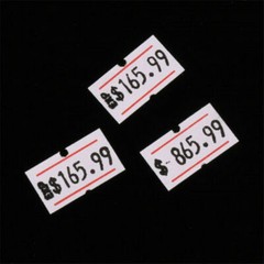 10 Rolls White Red Line Price Tag Gun Sticker 600 Labels Per Roll For MX 5500