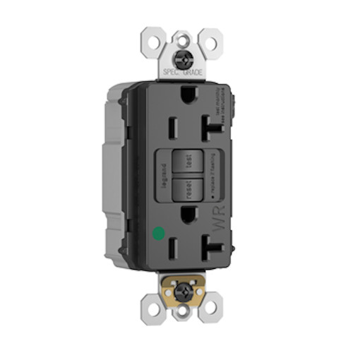 PLUGTAIL® TAMPER-RESISTANT SELF-TEST GFCI BLACK receptacle PT2097hgtrbk w cover