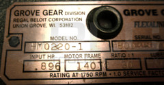 NEW GROVE GEAR HMQ220-1 REDUCER FLEXALINE RATIO:1-30 FR: 140 .896HP
