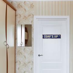 SURF’S UP Vintage Style Street Sign Metal Plastic surfer surf board wax