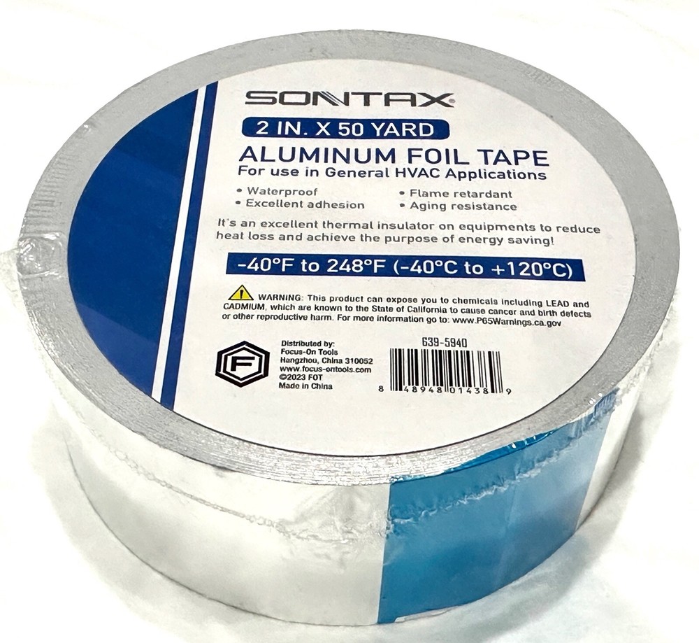 SONTAX 2″ X 50 Yard Aluminum Foil Tape HVAC Applications