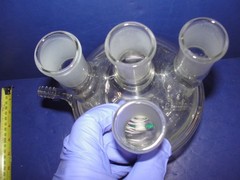 Roche Custom 1000ml RBF 4 neck 29/42 half jacketed reactor reaction flask drain