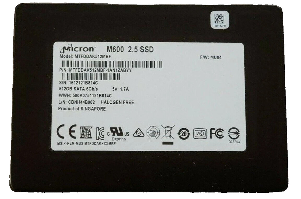 MTFDDAK512MBF M600 512GB SATA 6Gbps SED SSD 2.5″ Solid State Drive