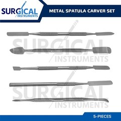 Metal Spatula 5 pcs Set Kit Tools Dental Carver Wax Clay Surgical German Grade