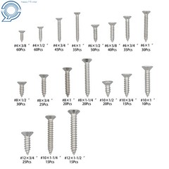 Phillips Flat Head Sheet Metal Screws, 550Piece 304 Stainless Steel Assortment