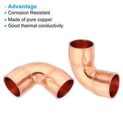 3/8″ ID 0.8mm Thick Elbow Copper Fitting 12pcs Solder Pure Copper Connector