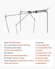 VEVOR Hard Top Remover Lift, 220 lbs, Jeep Hardtop Removal Storage Roof Hoist wi