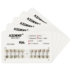 10 sets Dental Orthodontics Metal Brackets Brace Mini Roth Slot.018″ Hooks 3-4-5