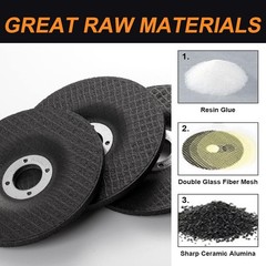 Grinding Wheels 5 Pack 4.5in Discs Angle Grinder Metal Stainless Steel Stone