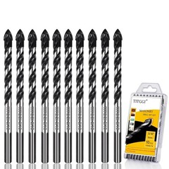 TITGGI 5/16″ (10PCS) Masonry Drill Bit Set & 10 Pcs (8mm), Black