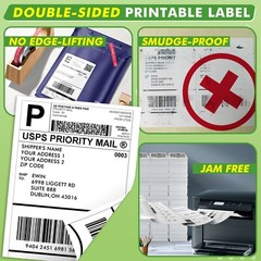 Koala Full Sheet Shipping Labels 8.5×11 500 Full Page Labels for Laser Printers