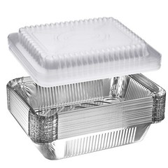 1 lb Oblong Aluminum Foil Take-Out Disposable Pan with Dome Lids To bake & Serve