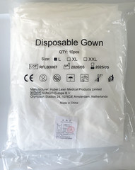 New White Disposable Gowns Large 10PC Pack White Medical Isolation