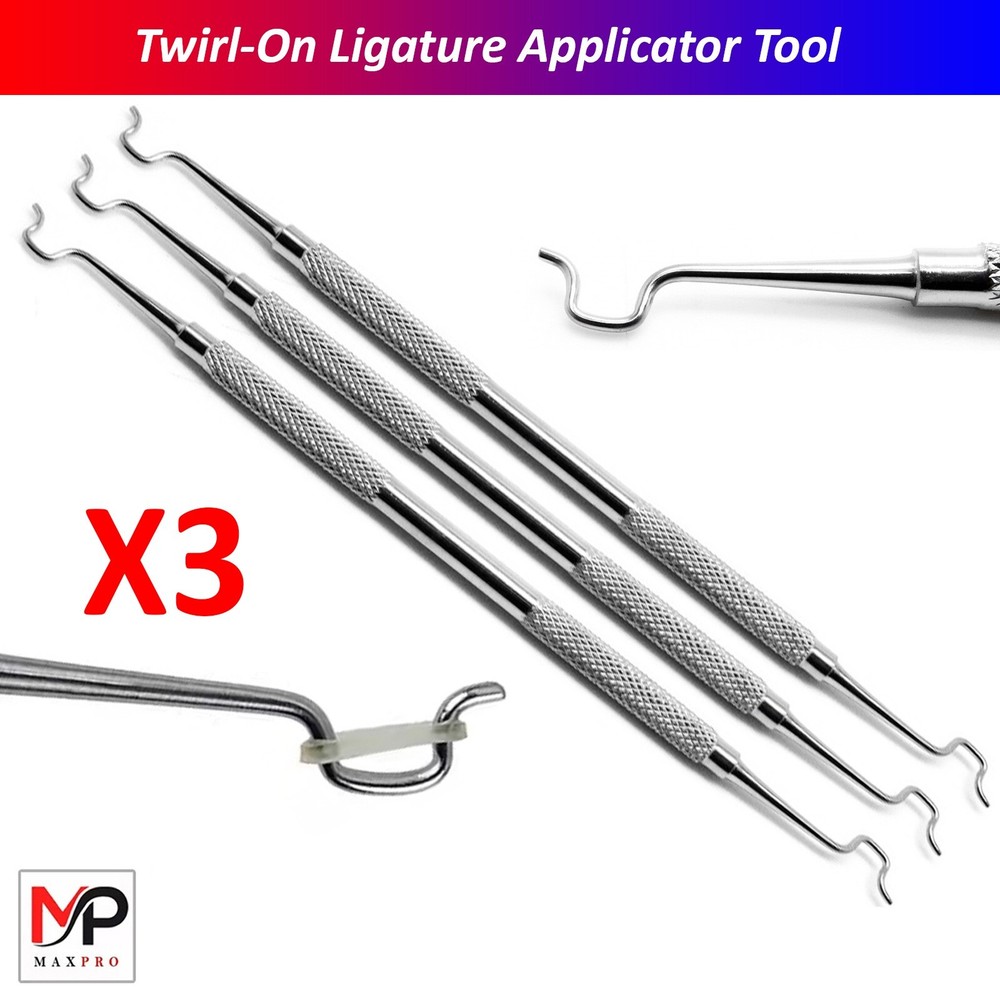 X3 Orthodontic Instruments Elastic Placing Twirl On Ligature Applicator Dental