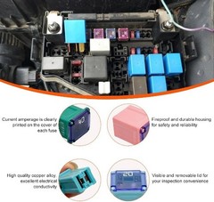 10 PCS Low Profile Square Car Fuses, 20A 30A 40A 50A 60A Micro Cart Color: Low