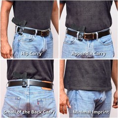 Black Leather Inside The Waistband Holster. Right Hand IWB Concealed Gun Hols…