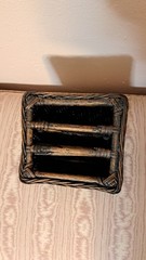 Vintage 4 Pc Woven Bamboo Rattan Wicker Desk Organizer Set Pencil Letter Boho
