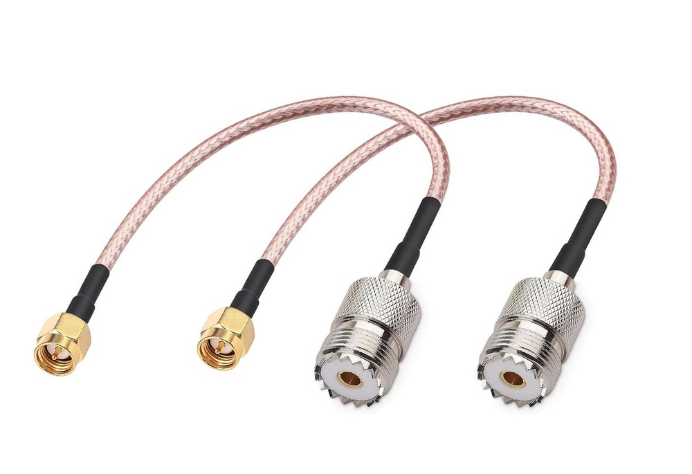 Handheld Antenna Cable SMA Male to UHF SO-239 Female Connectors 6” Pack of 2…